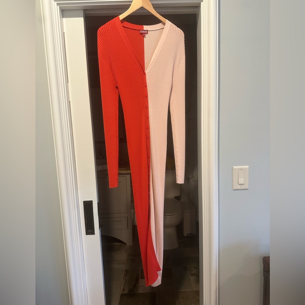 STAUD Split Color Knit Dress